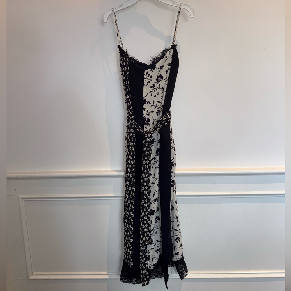 Likely Black and White Floral Maxi Dress